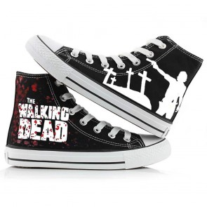 The Walking Dead Canvas Shoes Black Sneakers Cosplay Shoes