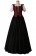 Gothic Lolita Vintage Ruffles Frill Strappy Short Puff Sleeves Floor Length Dress